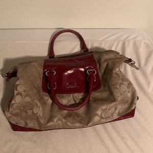 Signature Print Coach Satchel Bag